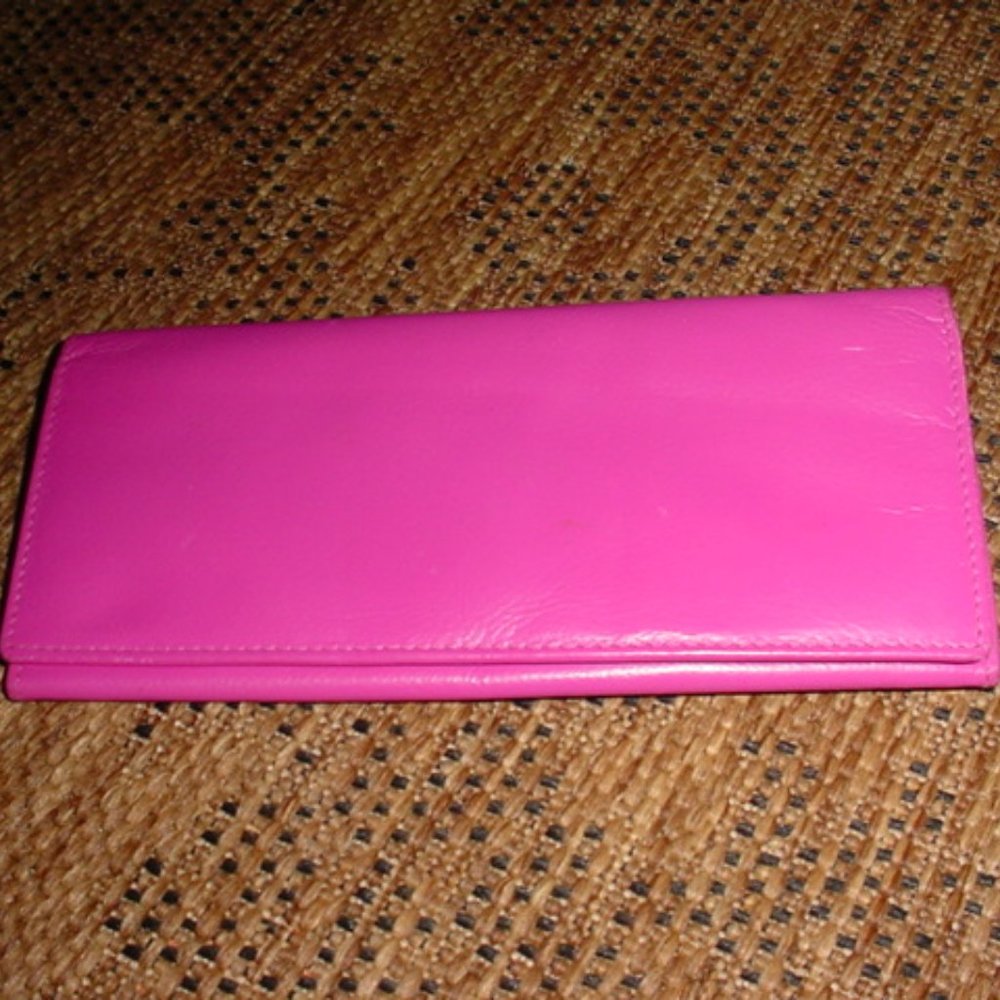 RFID Leather Purple Pink Bi Fold Wallet